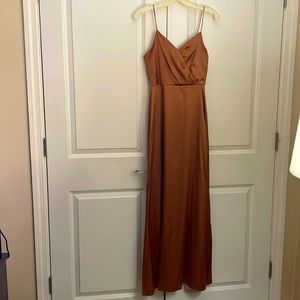 Dessy group chestnut gown